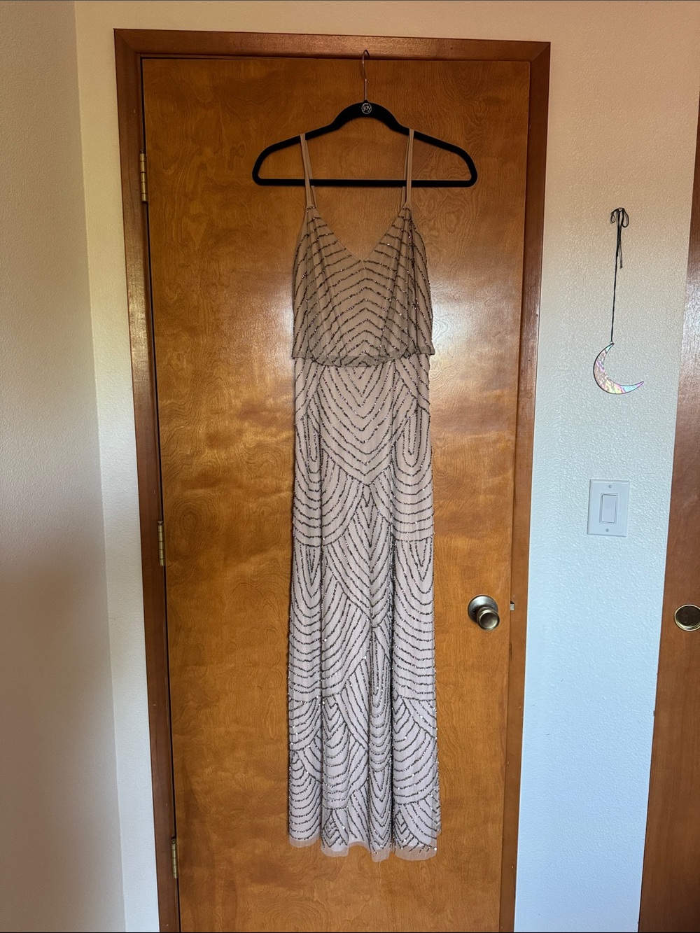 Spaghetti Strap Beaded Maxi Dress